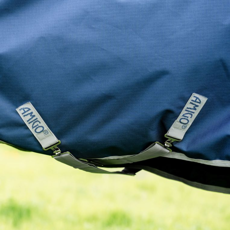 Horseware Amigo Ripstop 900D 0g Turnout Rug - Navy/Titanium Grey-2