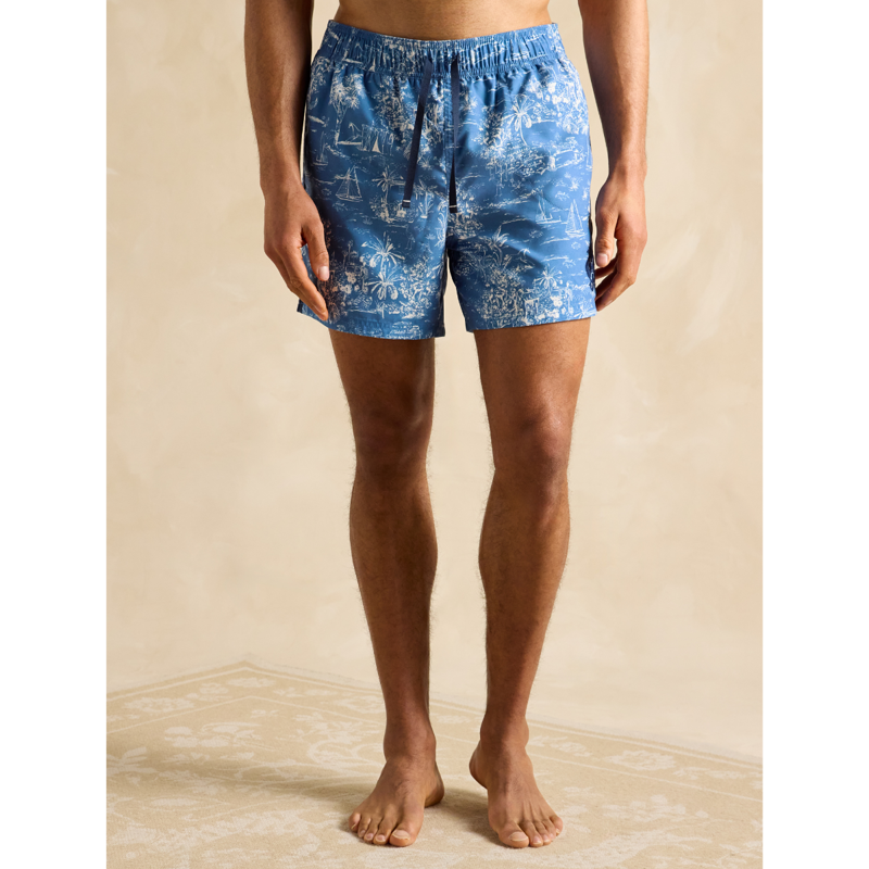 Joules Men's Overton Printed Rugby Swim Shorts - Blue-1
