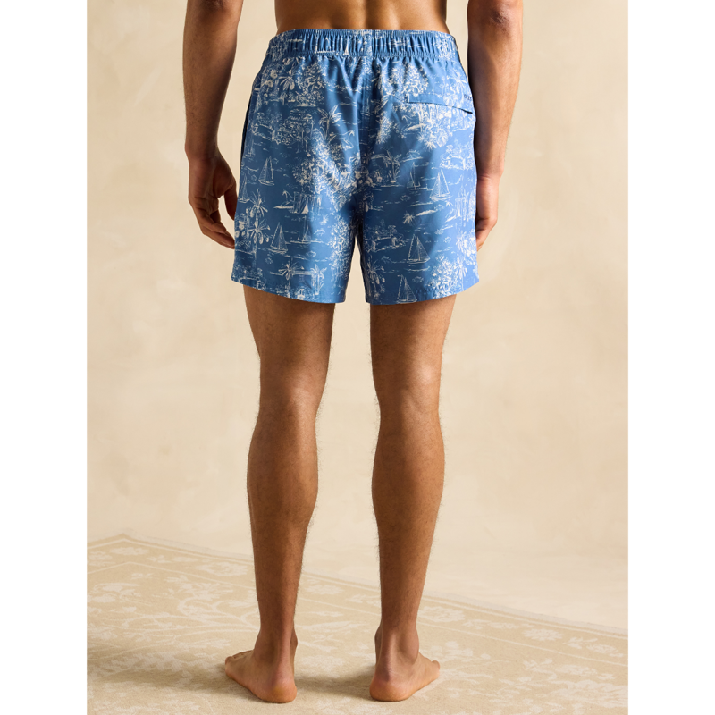 Joules Men's Overton Printed Rugby Swim Shorts - Blue-2