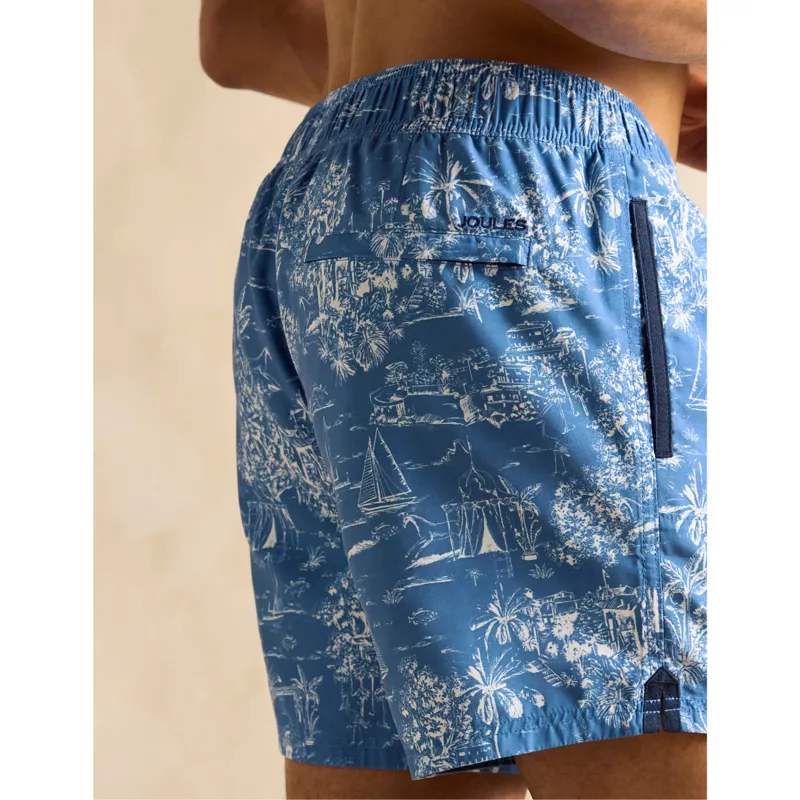Joules Men's Overton Printed Rugby Swim Shorts - Blue-4