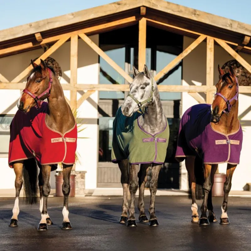 Horseware Amigo Fleece Cooler - Winterberry/Taupe-2