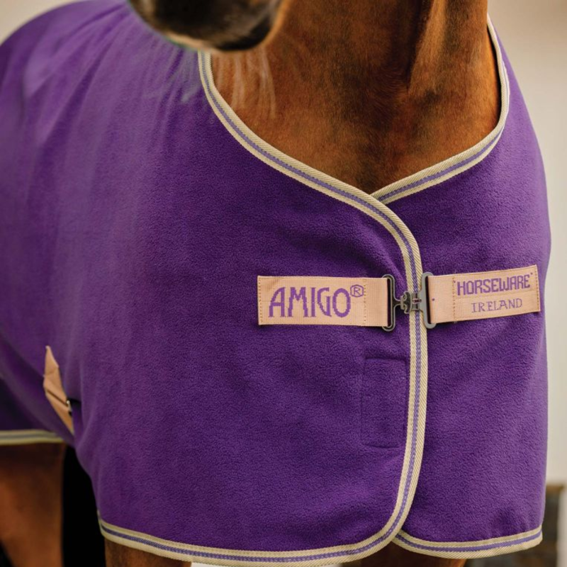 Horseware Amigo Fleece Cooler - Winterberry/Taupe-1