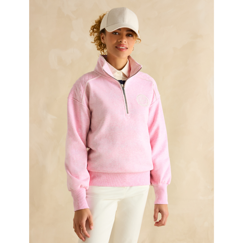 Joules Ladies Racquet Half Zip Sweatshirt - Pink-2