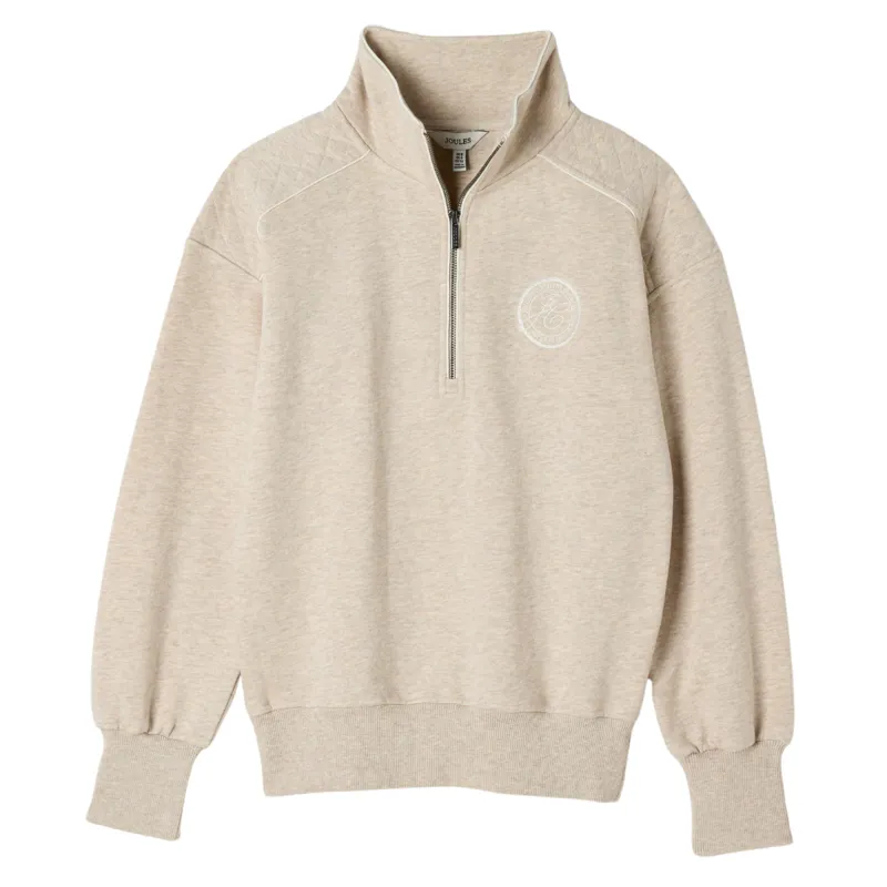 Joules Ladies Racquet Half Zip Sweatshirt - Creme