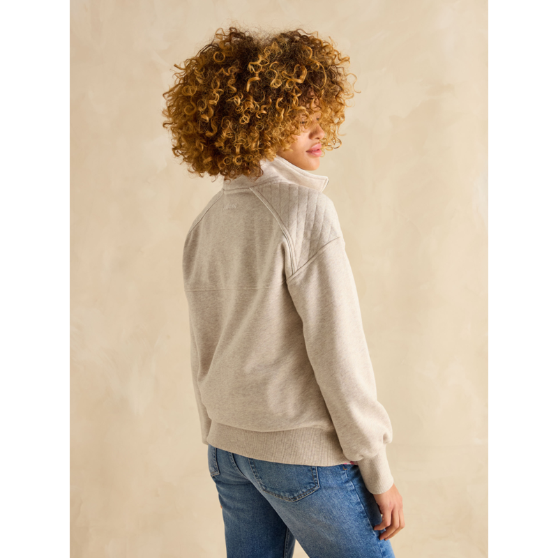 Joules Ladies Racquet Half Zip Sweatshirt - Creme-2