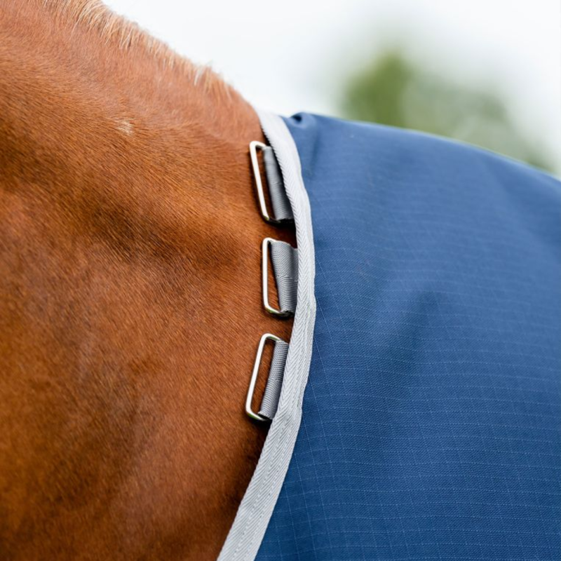 Horseware Amigo Ripstop 900D 100g Light Turnout Rug - Navy/Titanium Grey-2