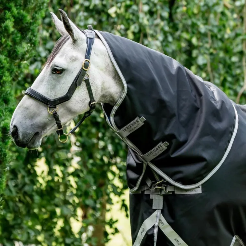 Horseware Amigo Bravo 12 Plus Light 100g Turnout Rug - Black/Titanium Grey Silver-2