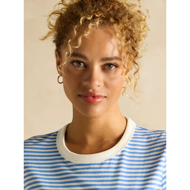 Joules Ladies Kitsford Embroidered T-Shirt - Blue Stripe-4