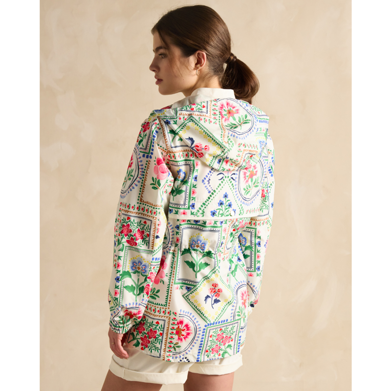 Joules Ladies Holt Packable Waterproof Raincoat - Mosaic Floral-2