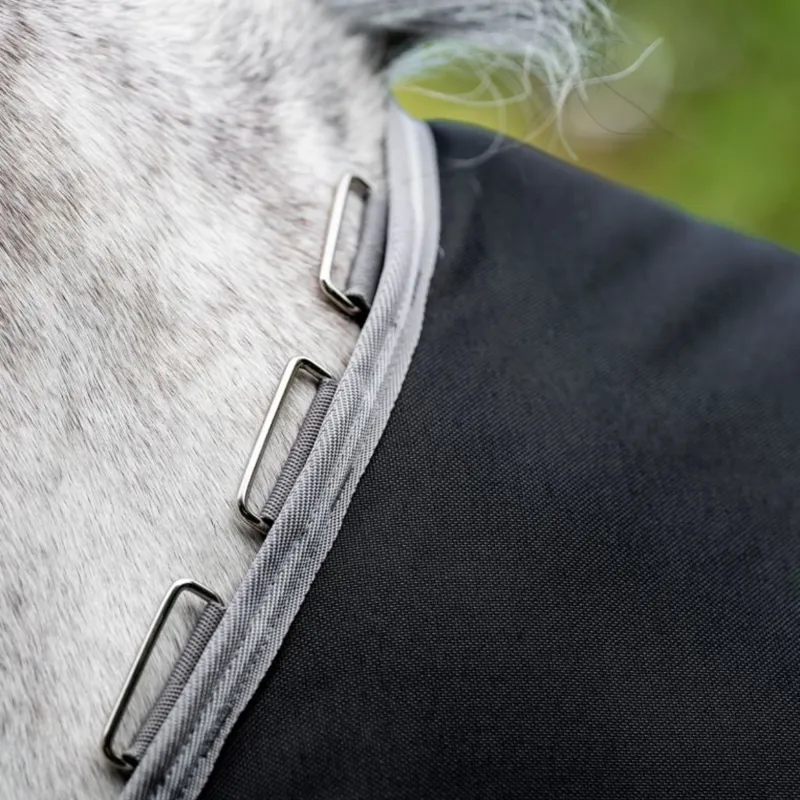 Horseware Amigo Bravo 12 Plus Light 100g Turnout Rug - Black/Titanium Grey Silver-5