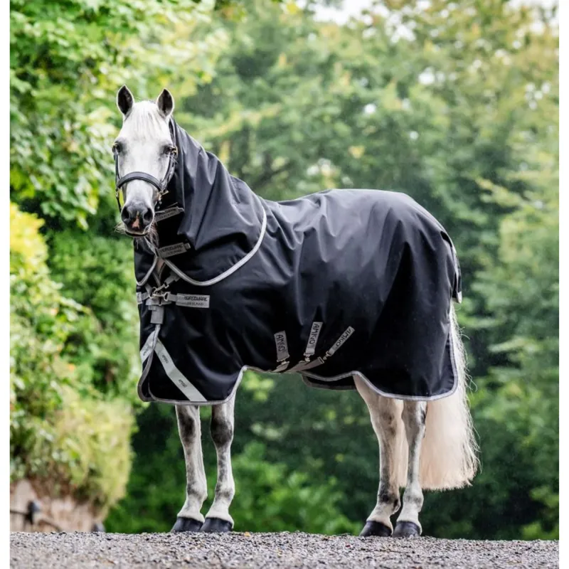 Horseware Amigo Bravo 12 Plus Light 100g Turnout Rug - Black/Titanium Grey Silver-1