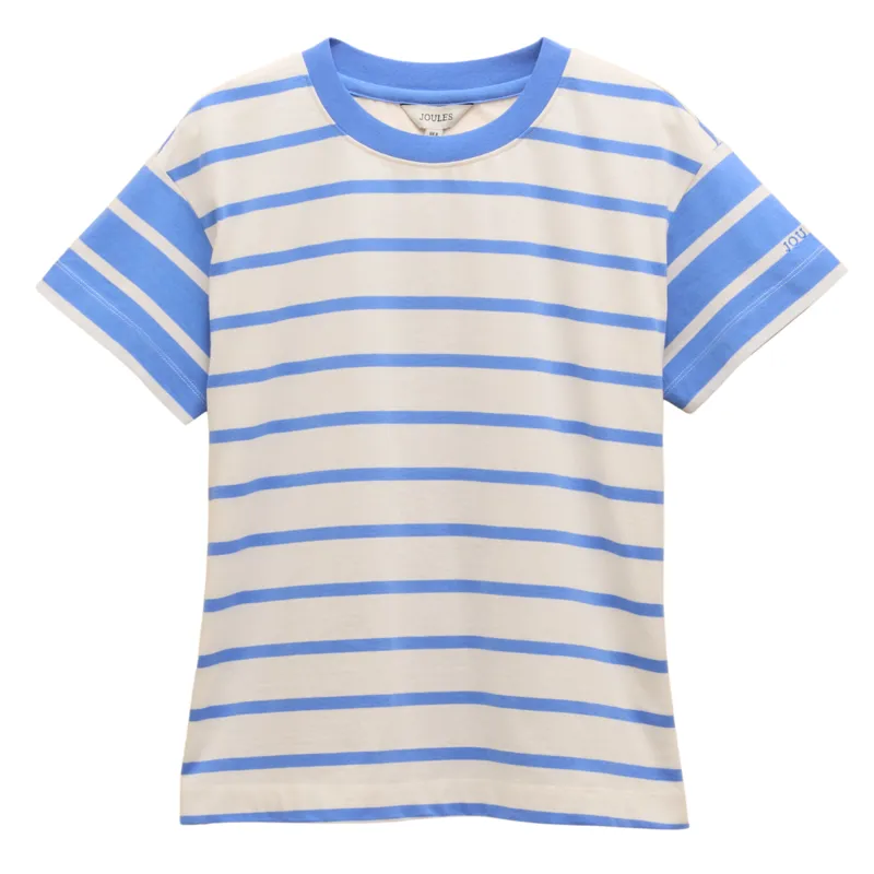 Joules Ladies Ellie Short Sleeve Jersey Top - Blue Stripe
