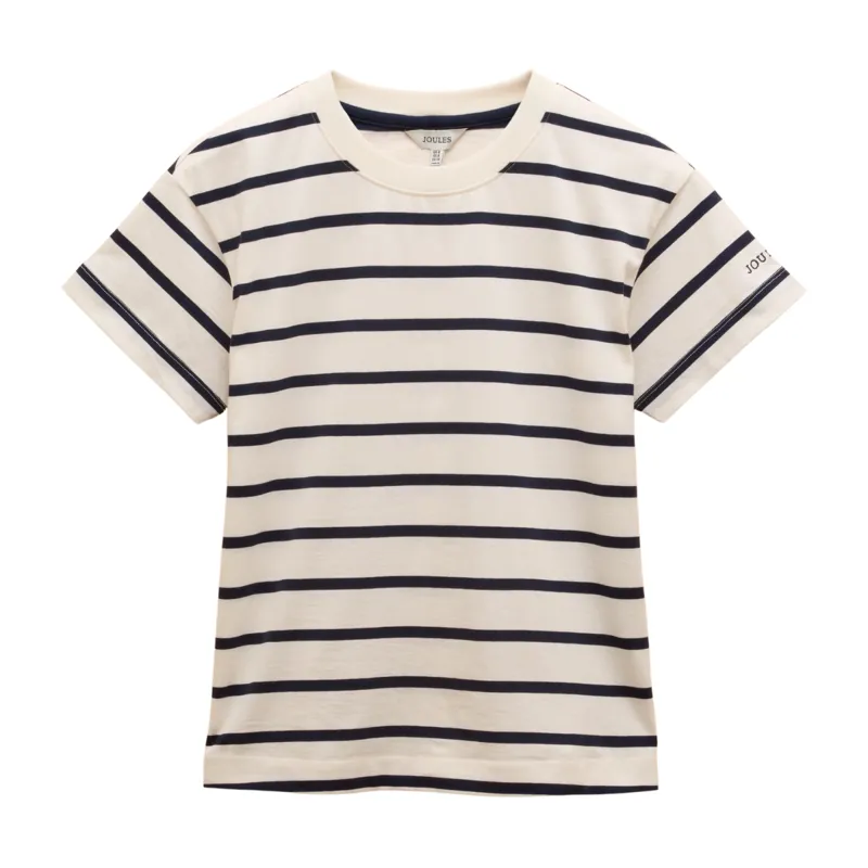 Joules Ladies Ellie Short Sleeve Jersey Top - Black/White