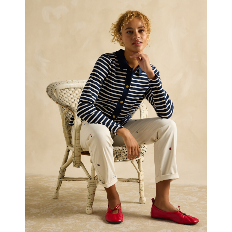 Joules Ladies Harbour Jersey Cardigan - Navy-5