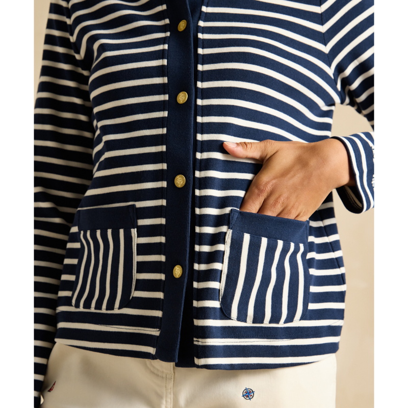 Joules Ladies Harbour Jersey Cardigan - Navy-4