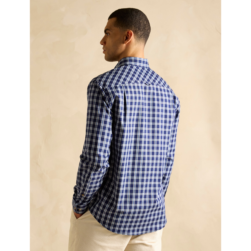 Joules Men's Get A Move On Blue Stretch Shirt - Blue-2