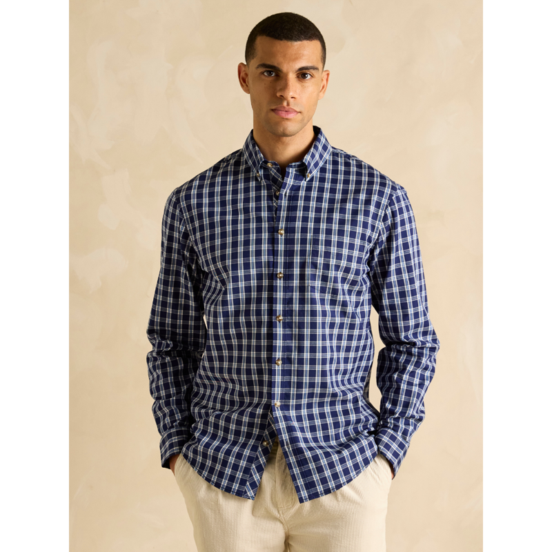 Joules Men's Get A Move On Blue Stretch Shirt - Blue-1