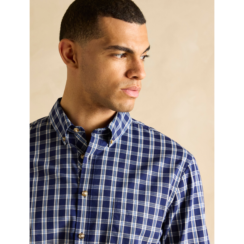 Joules Men's Get A Move On Blue Stretch Shirt - Blue-5