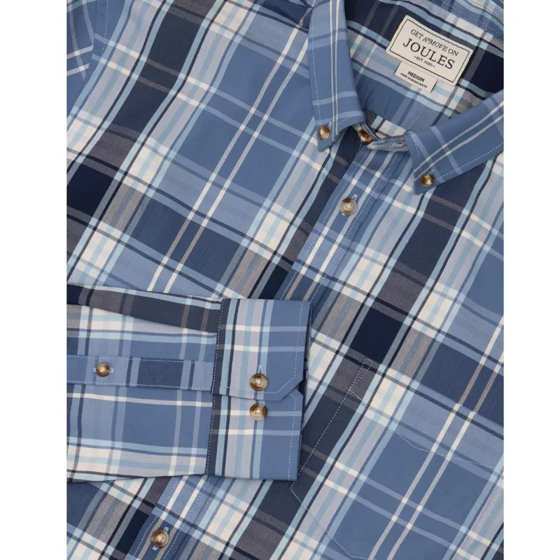 Joules Men's Get A Move On Blue Stretch Shirt - Blue/White-4
