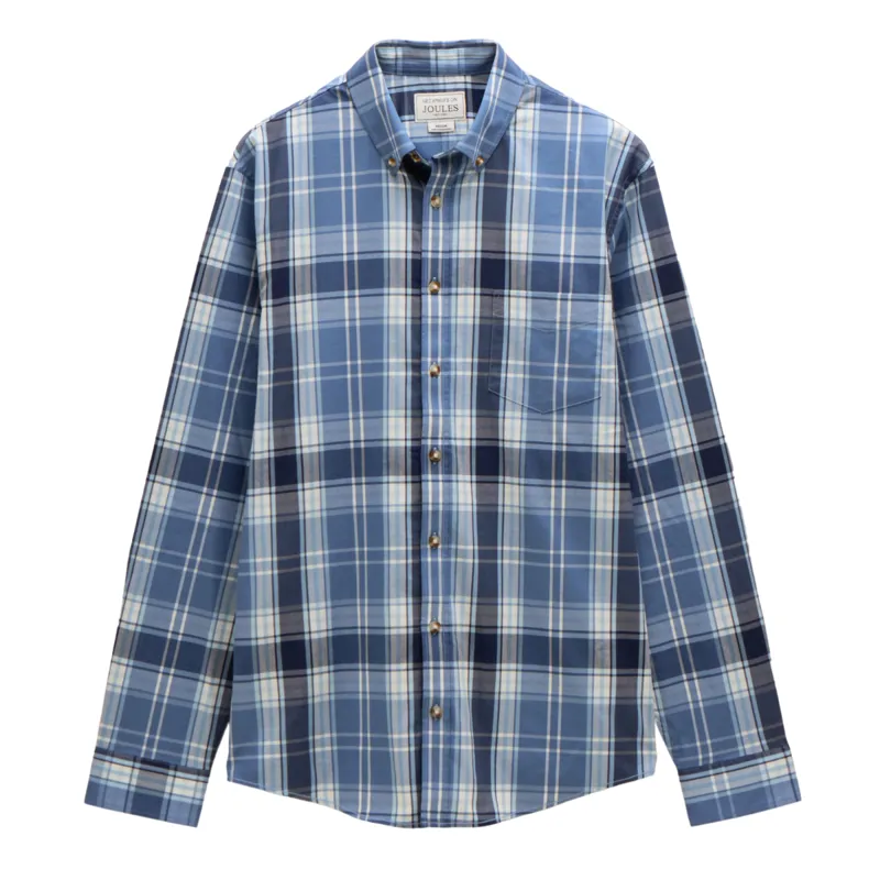 Joules Men's Get A Move On Blue Stretch Shirt - Blue/White