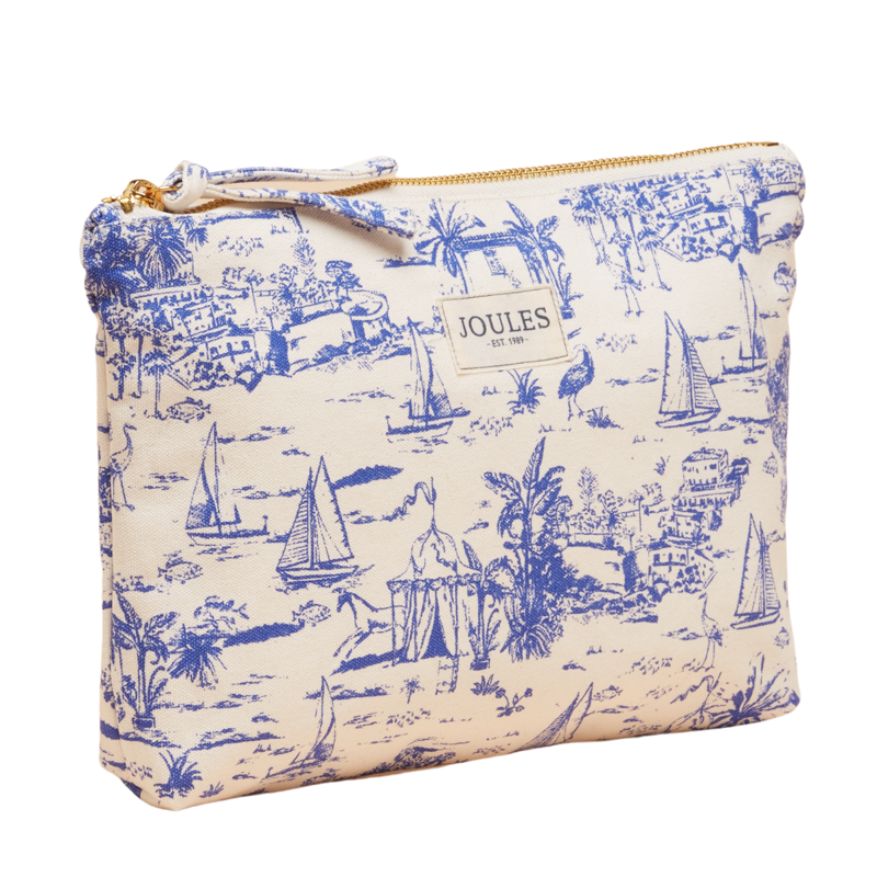 Joules Carrywell Zip Pouch - Blue Toile-3