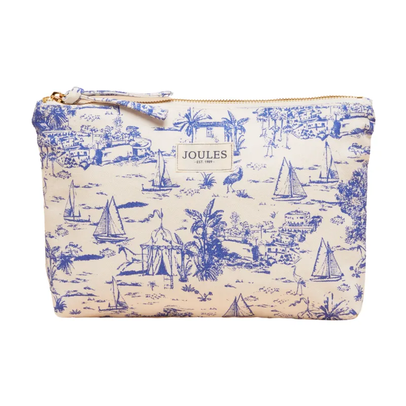 Joules Carrywell Zip Pouch - Blue Toile