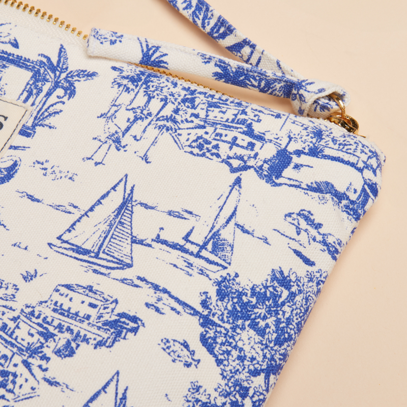 Joules Carrywell Zip Pouch - Blue Toile-4