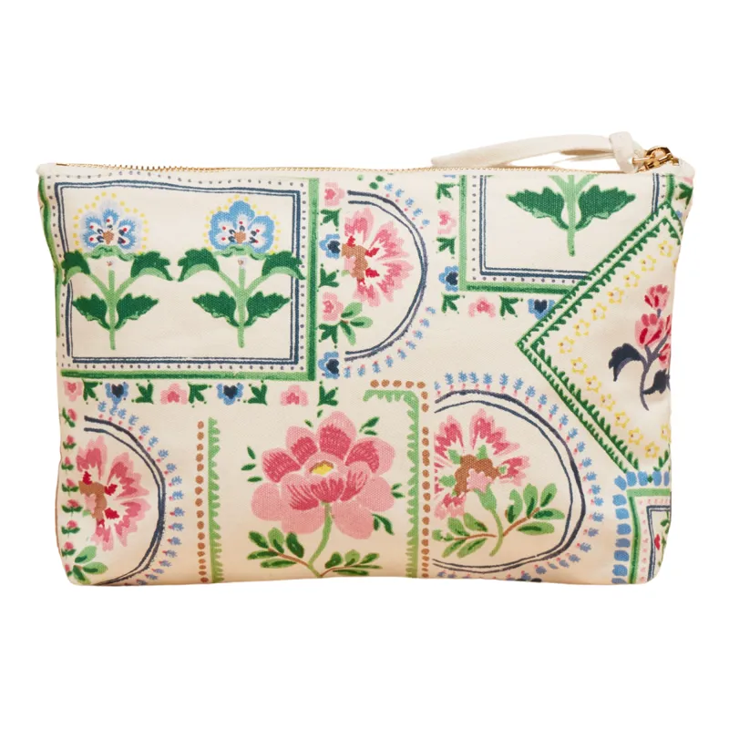 Joules Carrywell Zip Pouch - Mosaic Floral-1