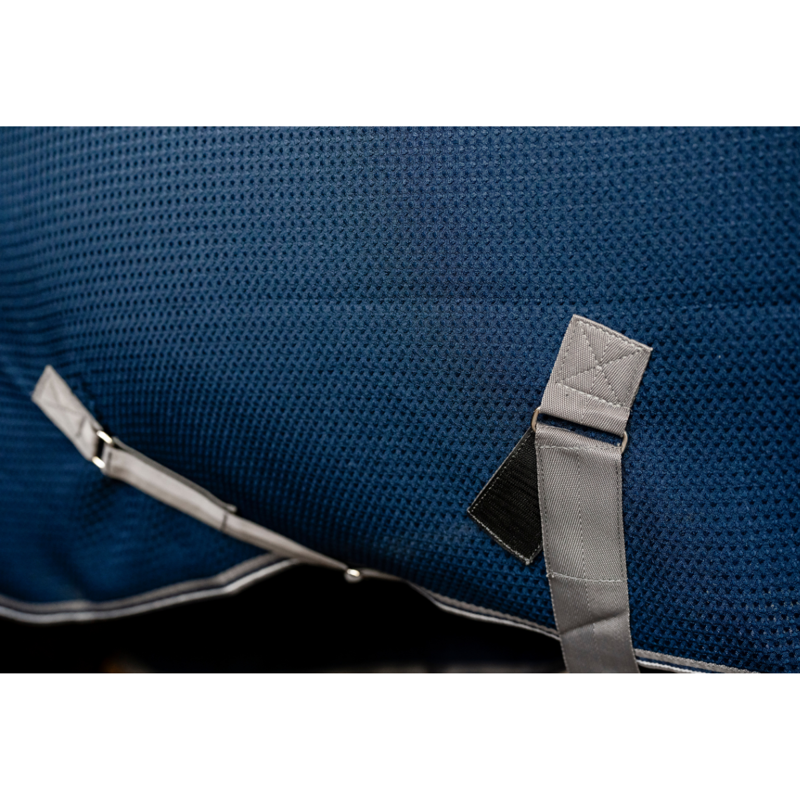 Horseware Rambo Techni Waffle Cooler - Navy/Thunderstorm Grey/Silver-5