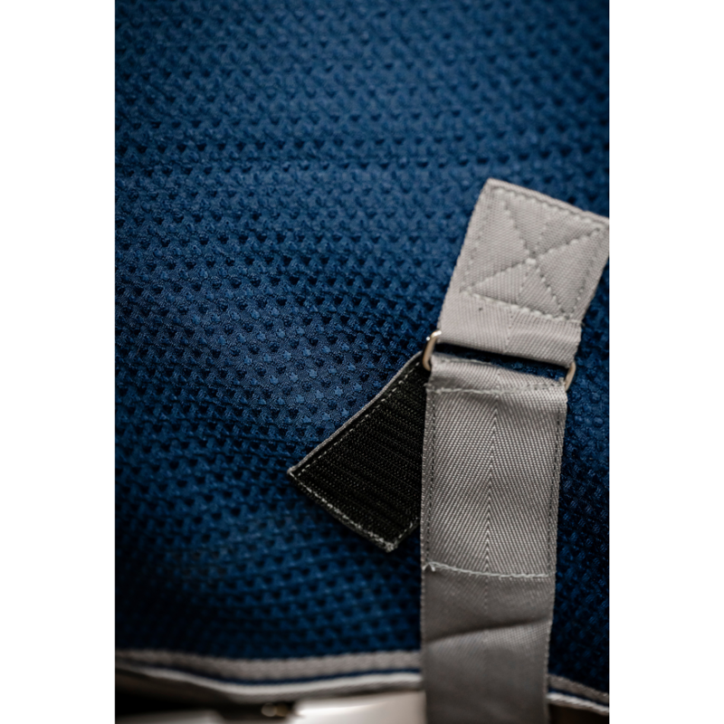 Horseware Rambo Techni Waffle Cooler - Navy/Thunderstorm Grey/Silver-3