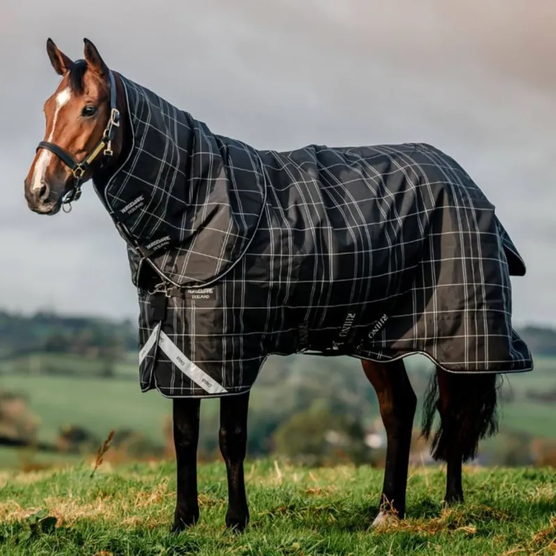 Horseware Rhino Plus Turnout Bundle - 0g Outer with 200g Liner - Black Check/Black White