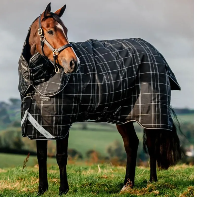 Horseware Rhino Plus Turnout Bundle - 0g Outer with 200g Liner - Black Check/Black White-7