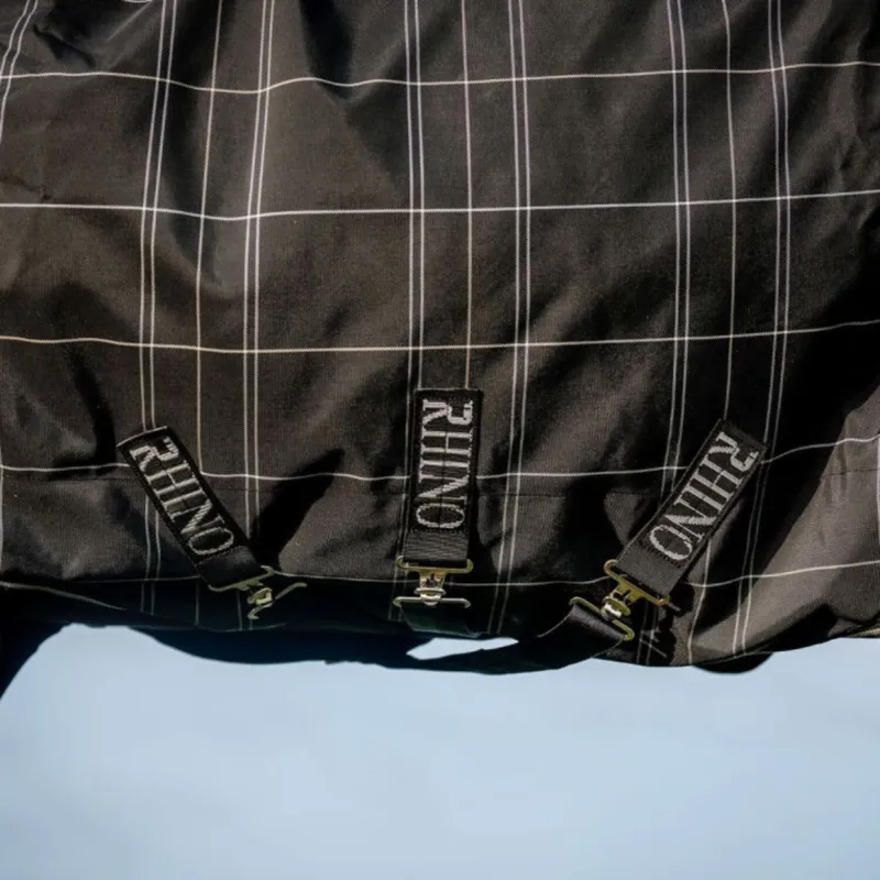 Horseware Rhino Plus Turnout Bundle - 0g Outer with 200g Liner - Black Check/Black White-1