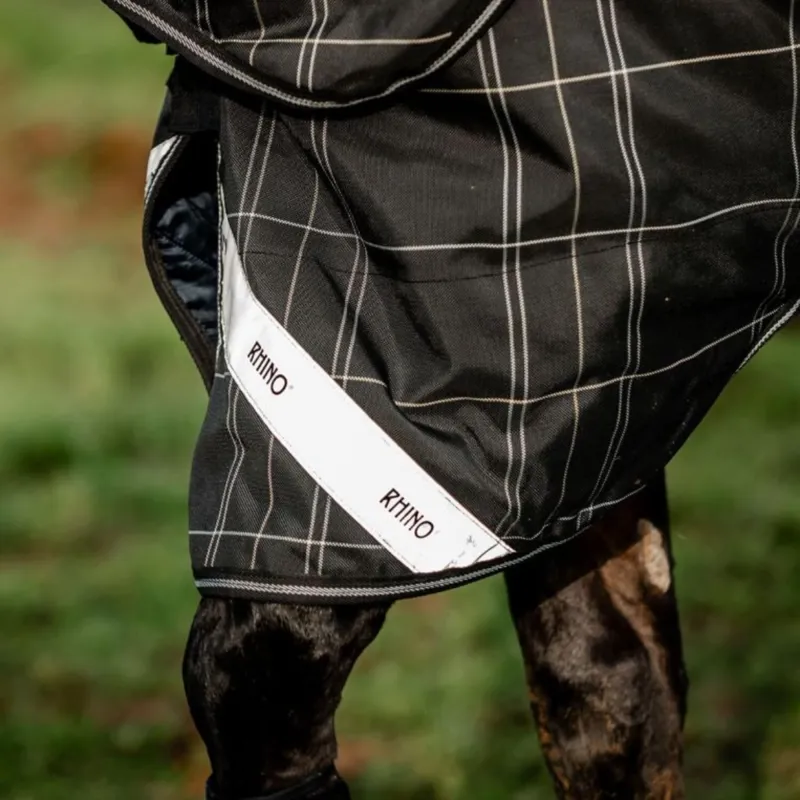 Horseware Rhino Plus Turnout Bundle - 0g Outer with 200g Liner - Black Check/Black White-6