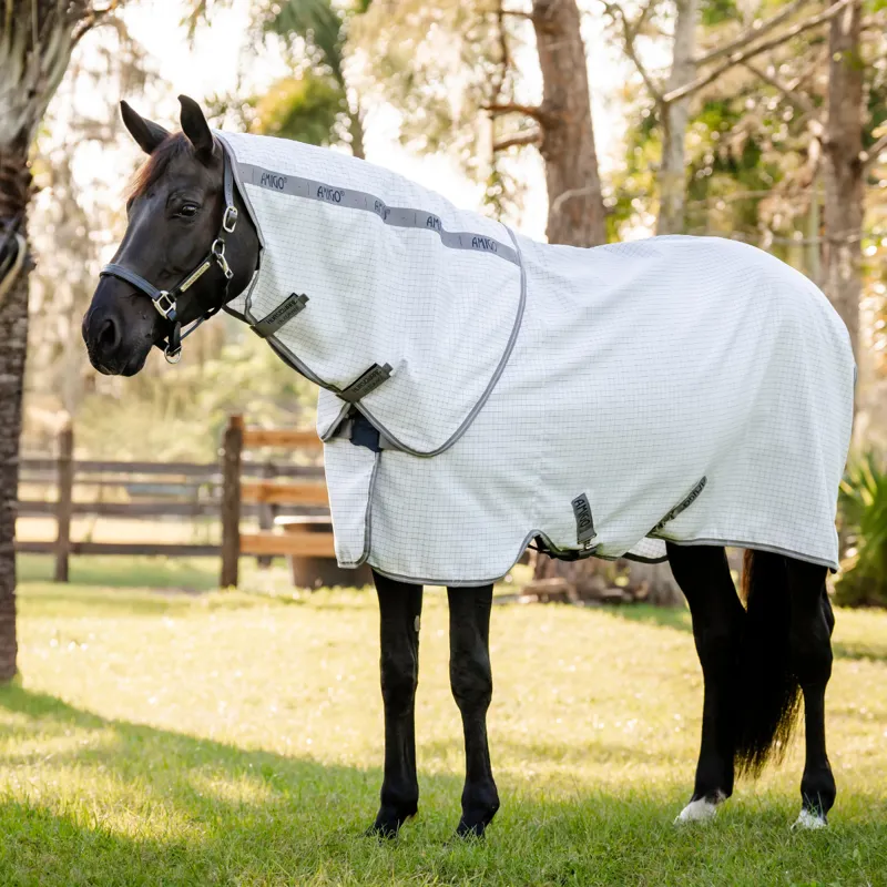 Horseware Amigo Summer Sheet Plus - Navy Check/Titanium Grey/Silver