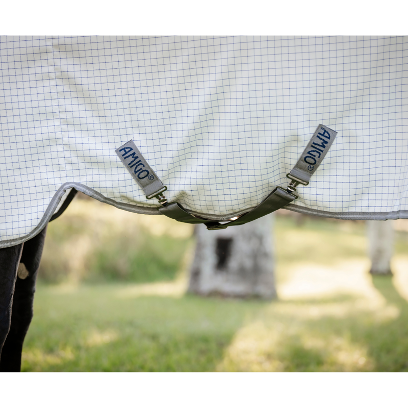 Horseware Amigo Summer Sheet Plus - Navy Check/Titanium Grey/Silver-3