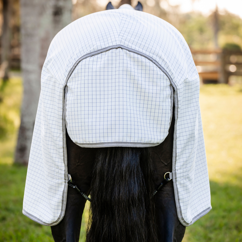 Horseware Amigo Summer Sheet Plus - Navy Check/Titanium Grey/Silver-2