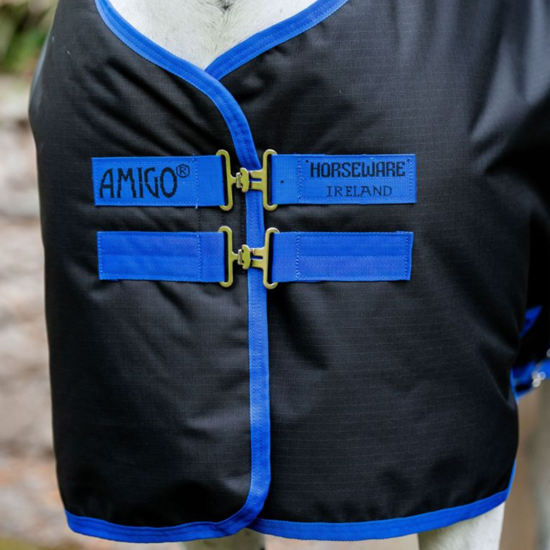 Horseware Amigo Ripstop 900D Light 50g Pony Turnout Rug - Black/Classic Blue-1