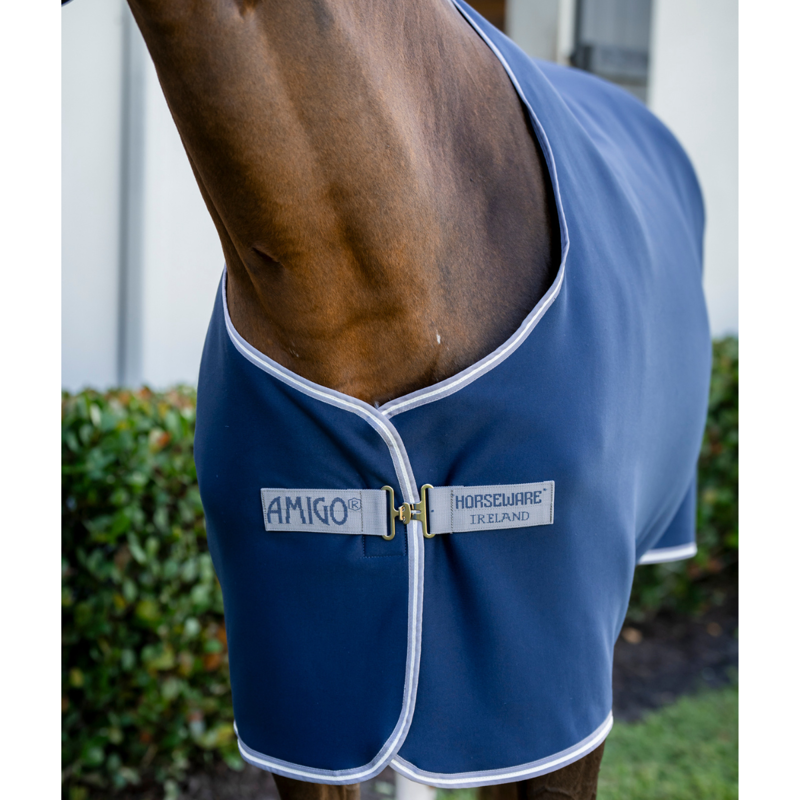 Horseware Amigo Jersey Cooler - Navy/Titanium Grey/Silver-1