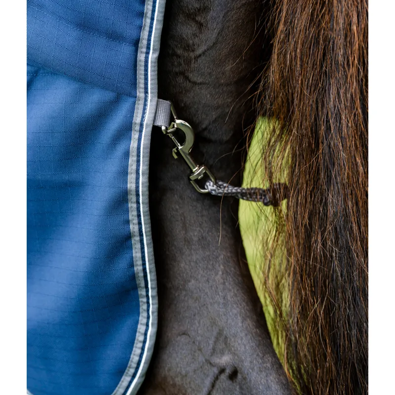 Horseware Rambo 200g Stable Rug - Navy/Thunderstorm Grey Silver-3