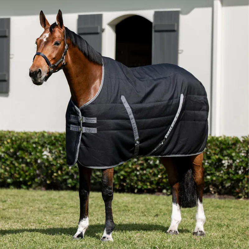 Horseware Rambo 400g Stable Rug - Black/Thunderstorm Grey Silver