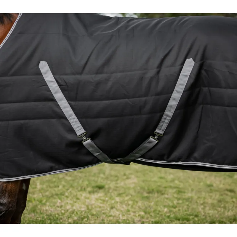 Horseware Rambo 100g Stable Rug - Black/Thunderstorm Grey and Silver-2