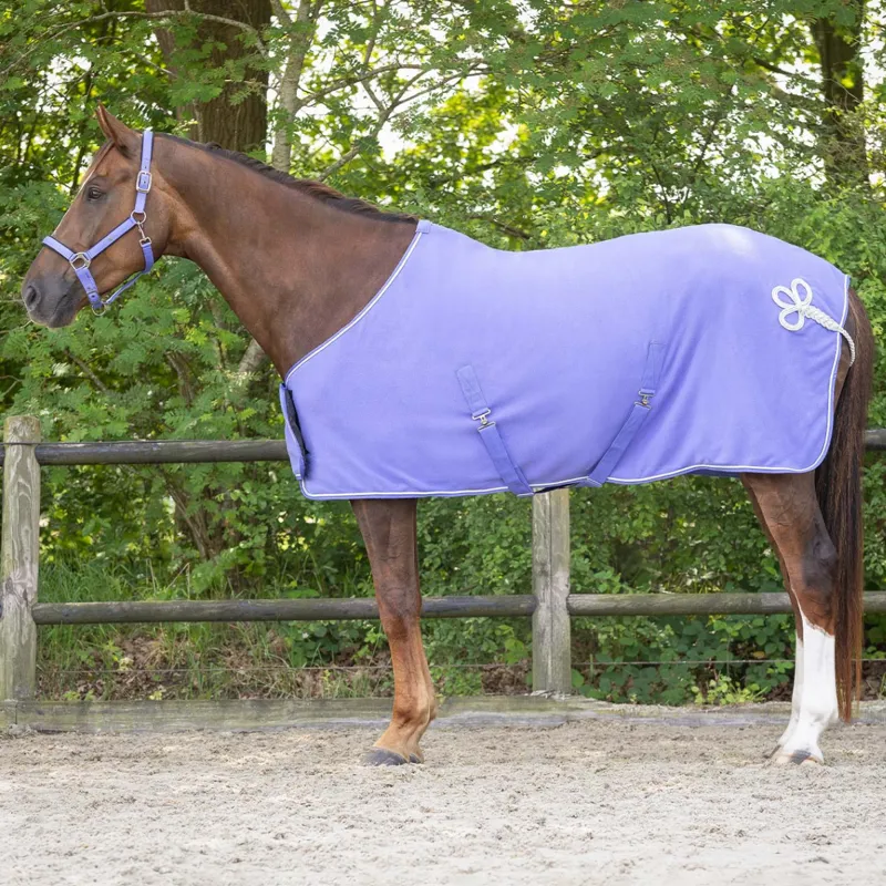 QHP Fleece Rug with Ornament - Purple/Silver