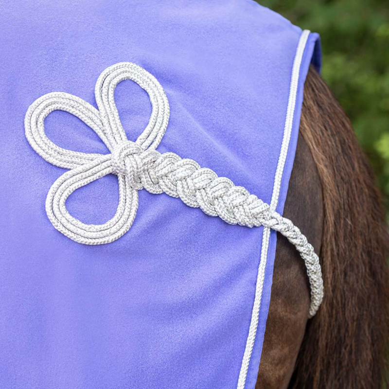 QHP Fleece Rug with Ornament - Purple/Silver-4