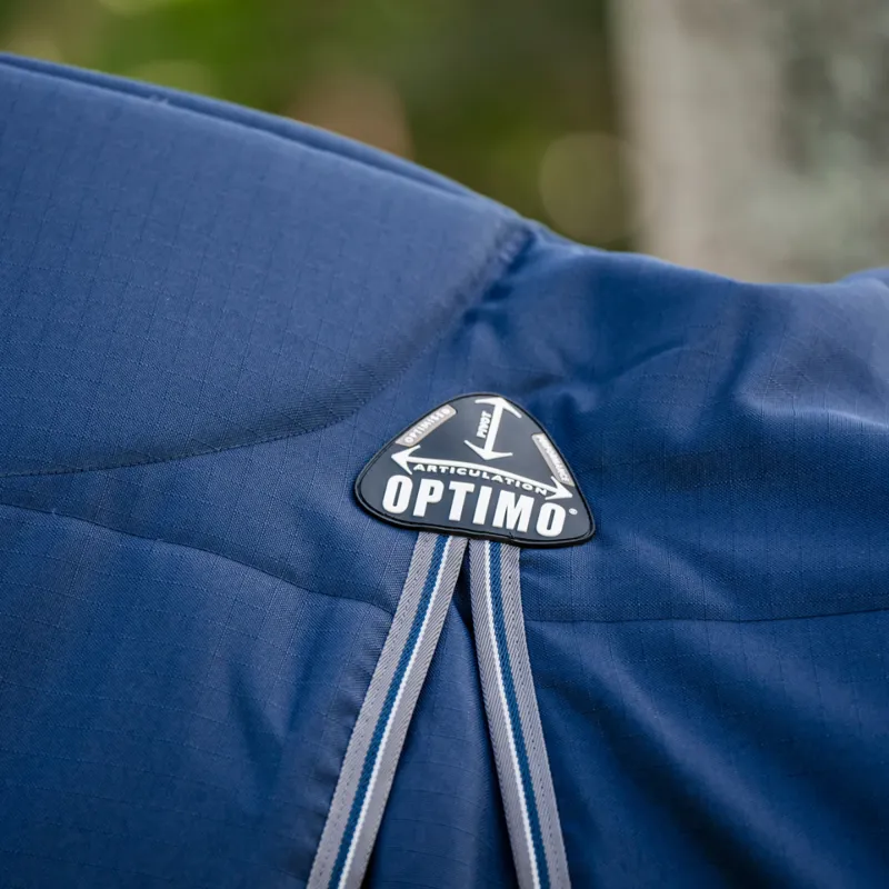 Horseware Rambo 400g Optimo Stable Rug - Navy/Thunderstorm Grey Silver-5