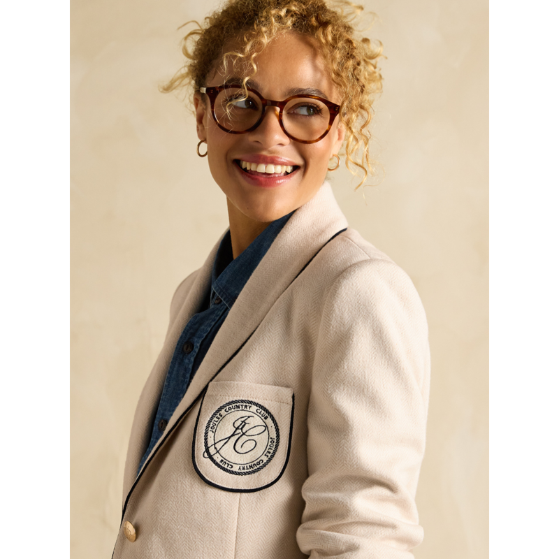 Joules Ladies Hartley Shawl Collar Blazer - Oatmeal-3