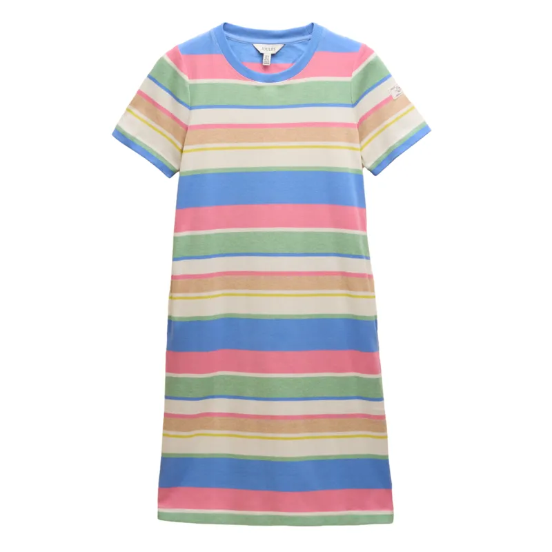 Joules Ladies Eden Short Sleeve Jersey Dress - Multi Stripe