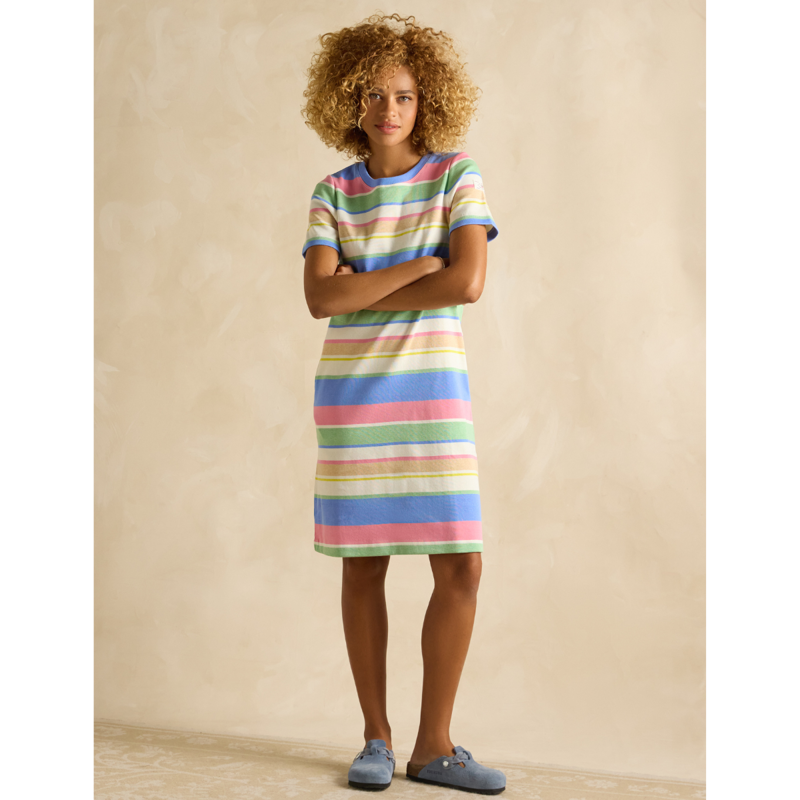 Joules Ladies Eden Short Sleeve Jersey Dress - Multi Stripe-2
