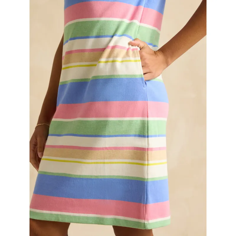 Joules Ladies Eden Short Sleeve Jersey Dress - Multi Stripe-4