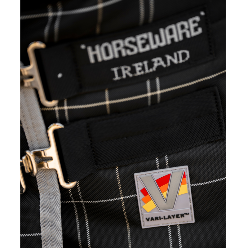 Horseware Rhino 250g Vari-Layer Stable Rug - Black/Grey/White Check Grey-5